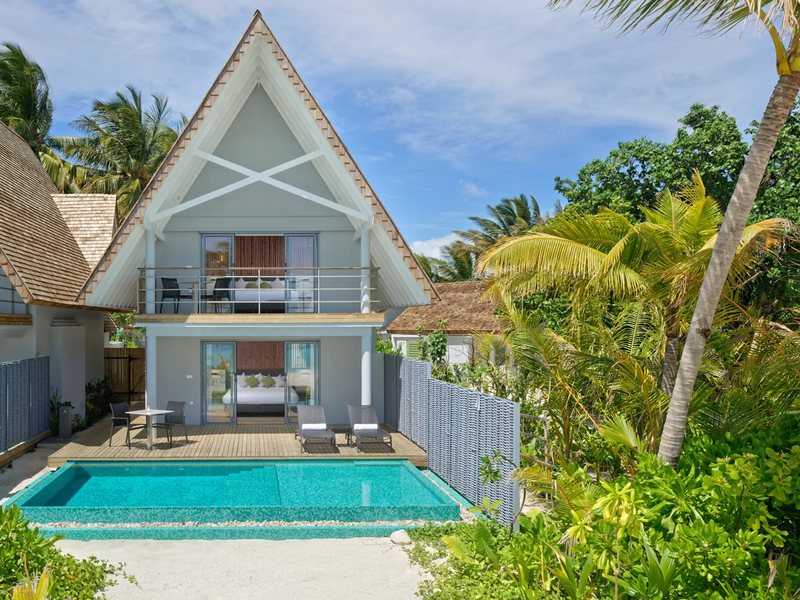 A two-storey beach villa with its own pool